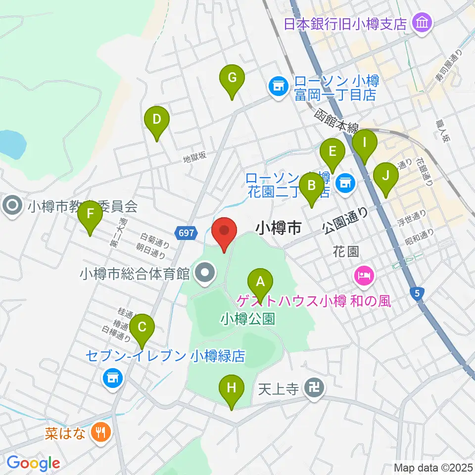 小樽市公会堂周辺の駐車場・コインパーキング一覧地図