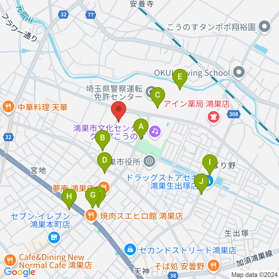 鴻巣市立陸上競技場周辺の駐車場・コインパーキング一覧地図