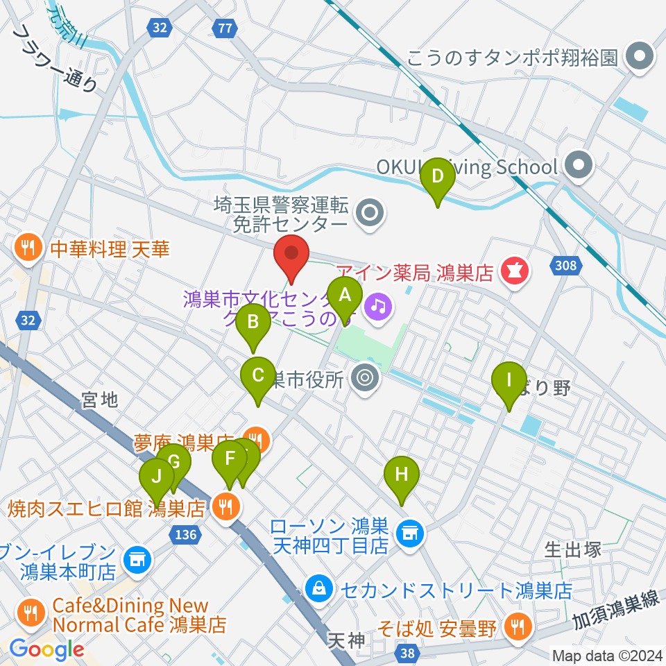 鴻巣市立陸上競技場周辺の駐車場・コインパーキング一覧地図