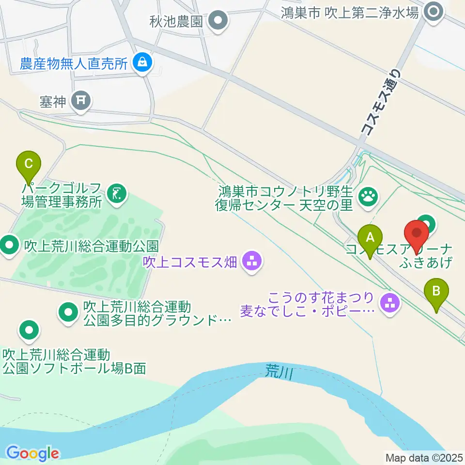 コスモスアリーナふきあげ周辺の駐車場・コインパーキング一覧地図