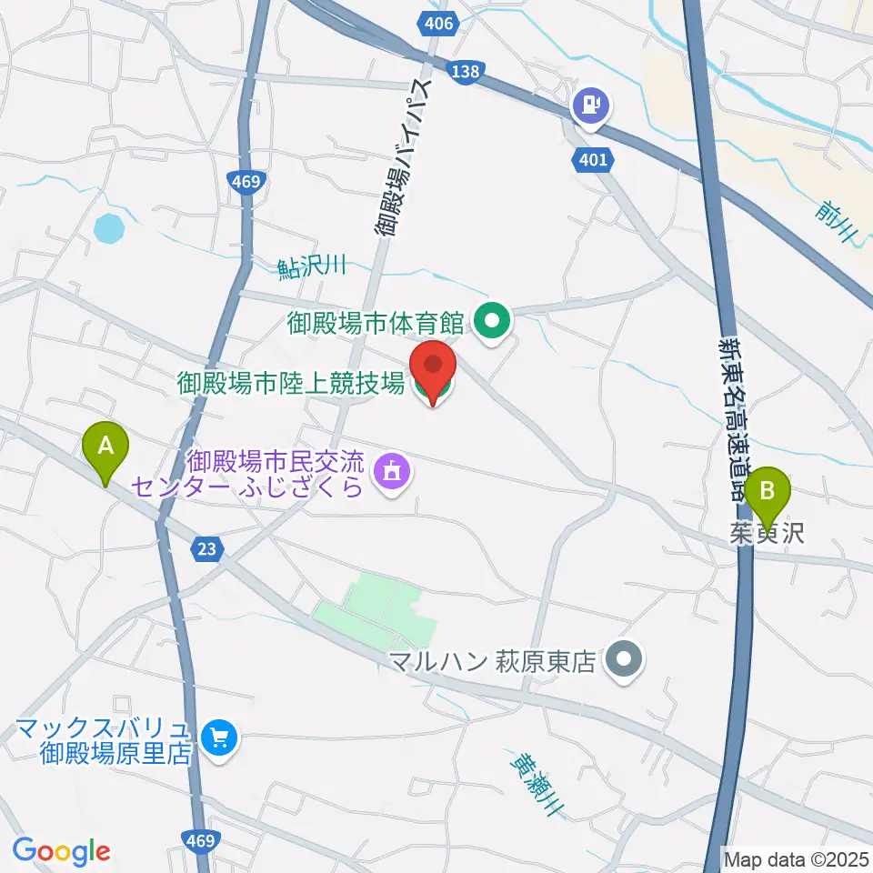御殿場市陸上競技場周辺の駐車場・コインパーキング一覧地図
