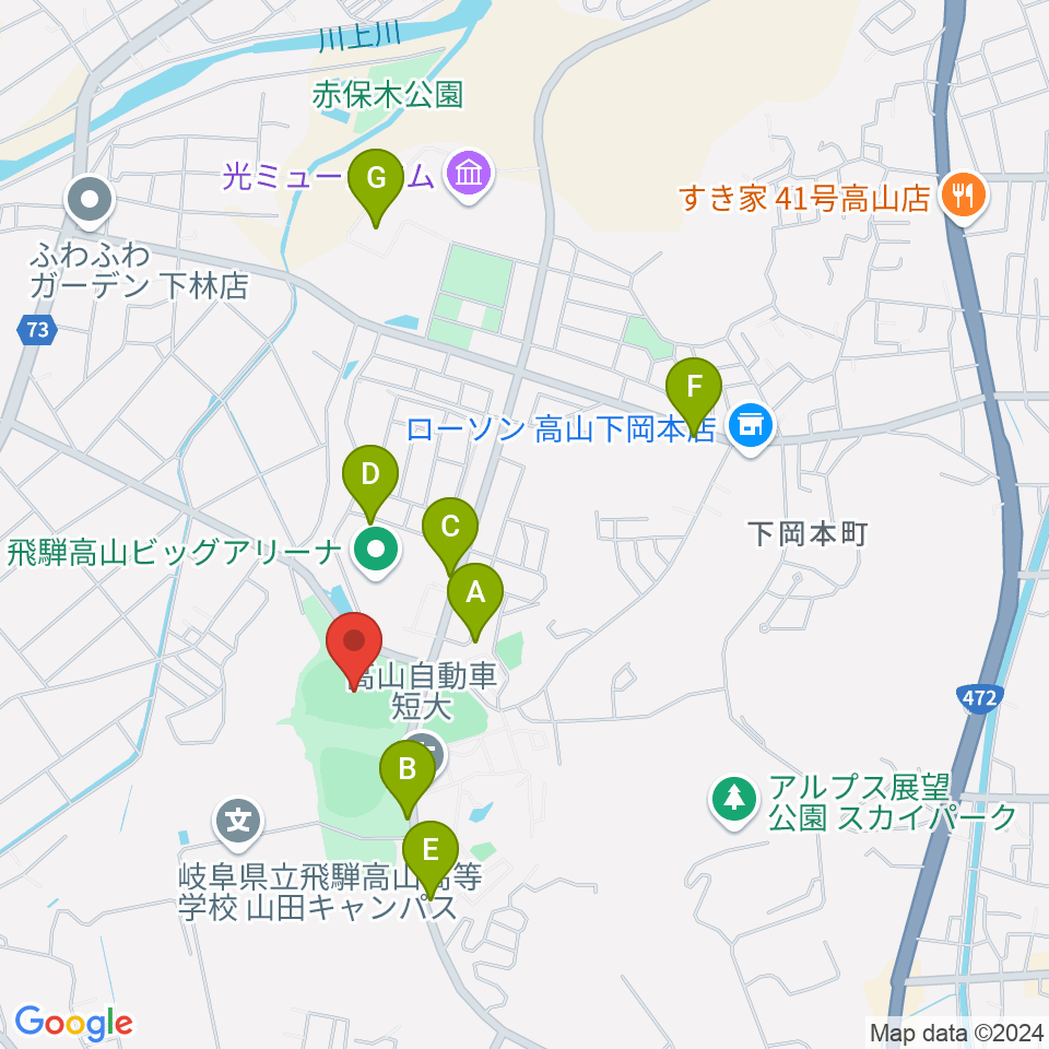 中山公園陸上競技場周辺の駐車場・コインパーキング一覧地図