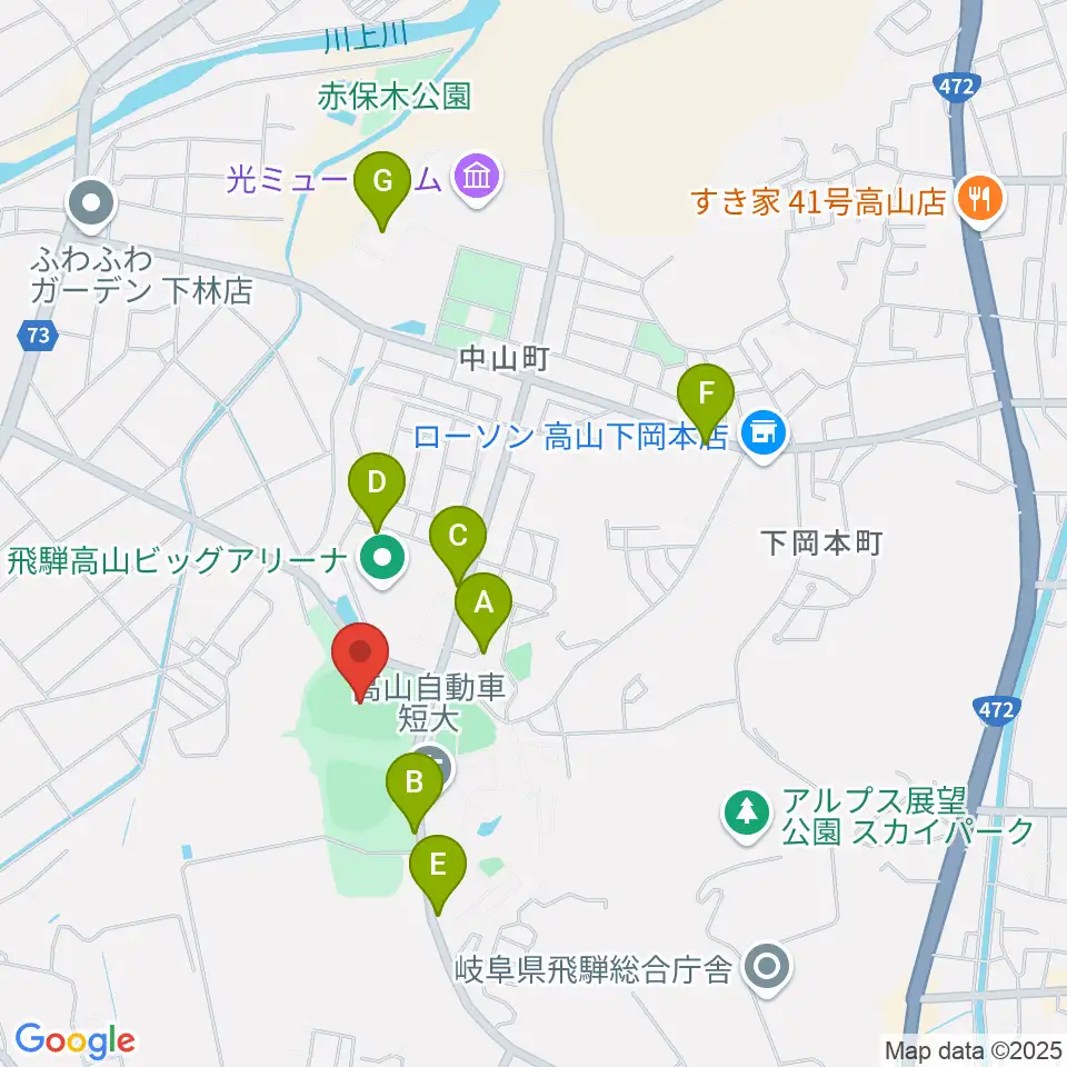 中山公園陸上競技場周辺の駐車場・コインパーキング一覧地図