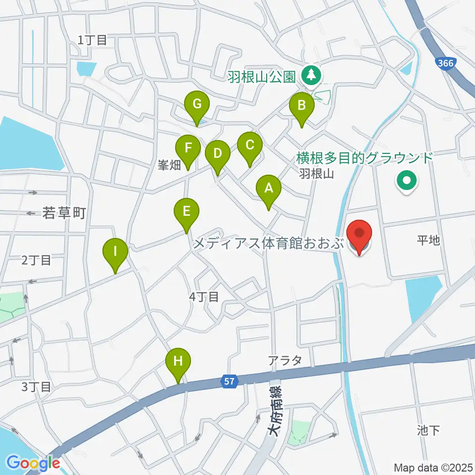 メディアス体育館おおぶ周辺の駐車場・コインパーキング一覧地図