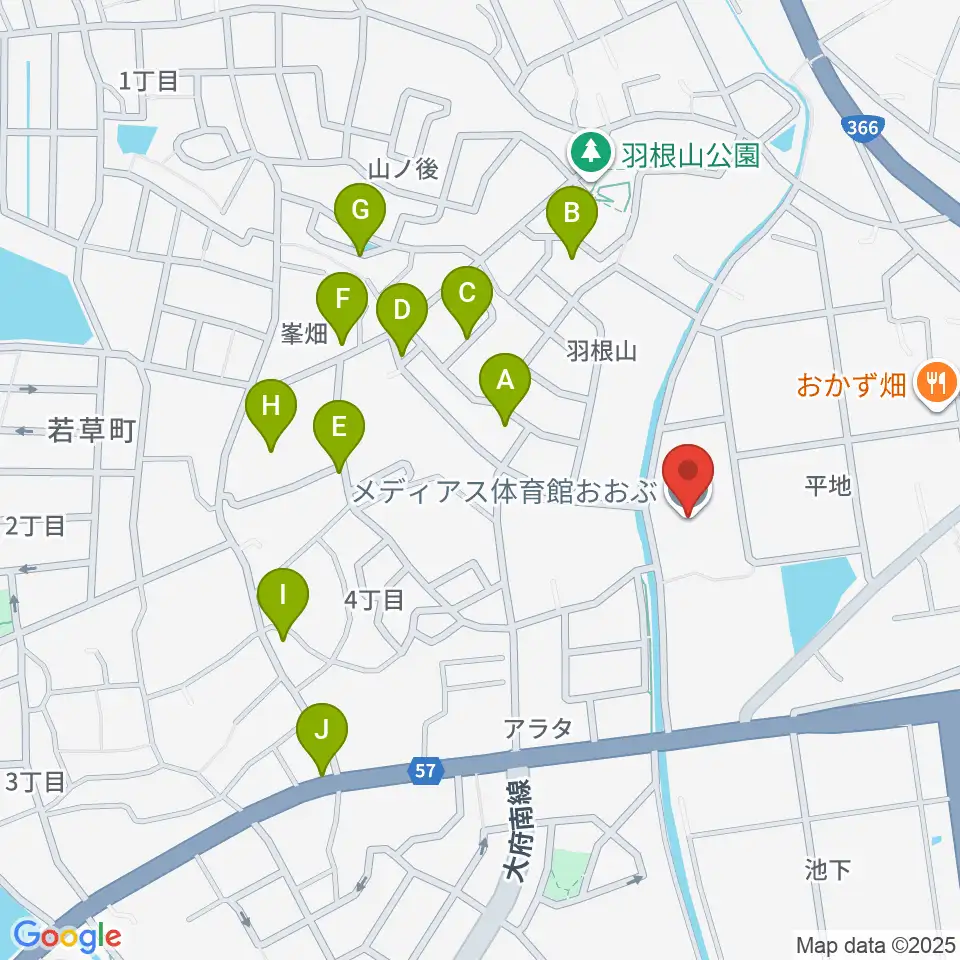 メディアス体育館おおぶ周辺の駐車場・コインパーキング一覧地図