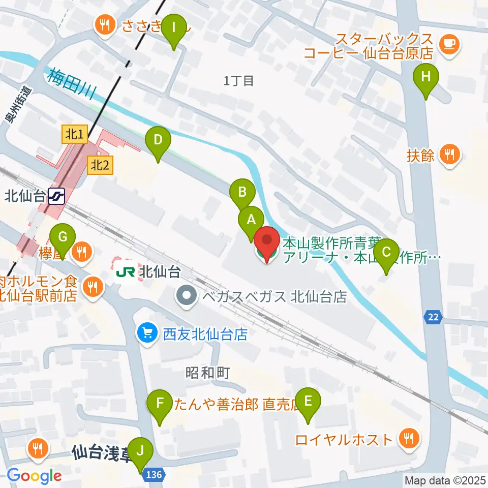 本山製作所青葉アリーナ・仙台市武道館周辺の駐車場・コインパーキング一覧地図