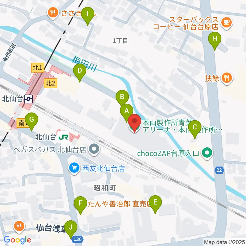 本山製作所青葉アリーナ・仙台市武道館周辺の駐車場・コインパーキング一覧地図