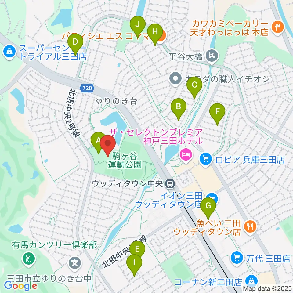 駒ケ谷運動公園体育館周辺の駐車場・コインパーキング一覧地図