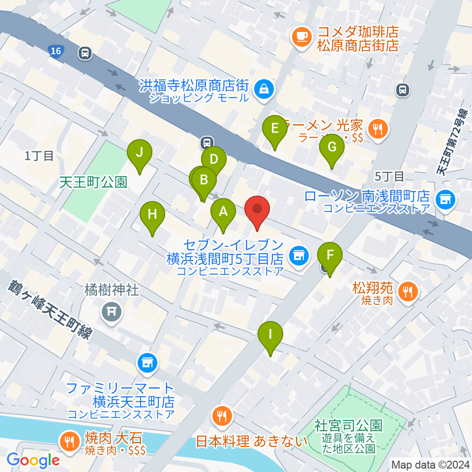 天王町スタジオオリーブ周辺の駐車場・コインパーキング一覧地図