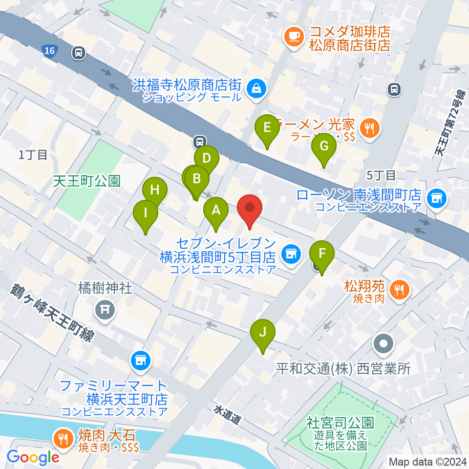 天王町スタジオオリーブ周辺の駐車場・コインパーキング一覧地図