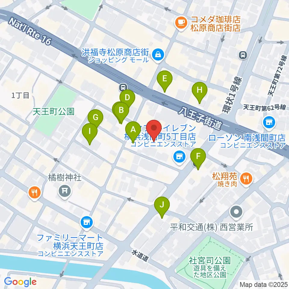 天王町スタジオオリーブ周辺の駐車場・コインパーキング一覧地図