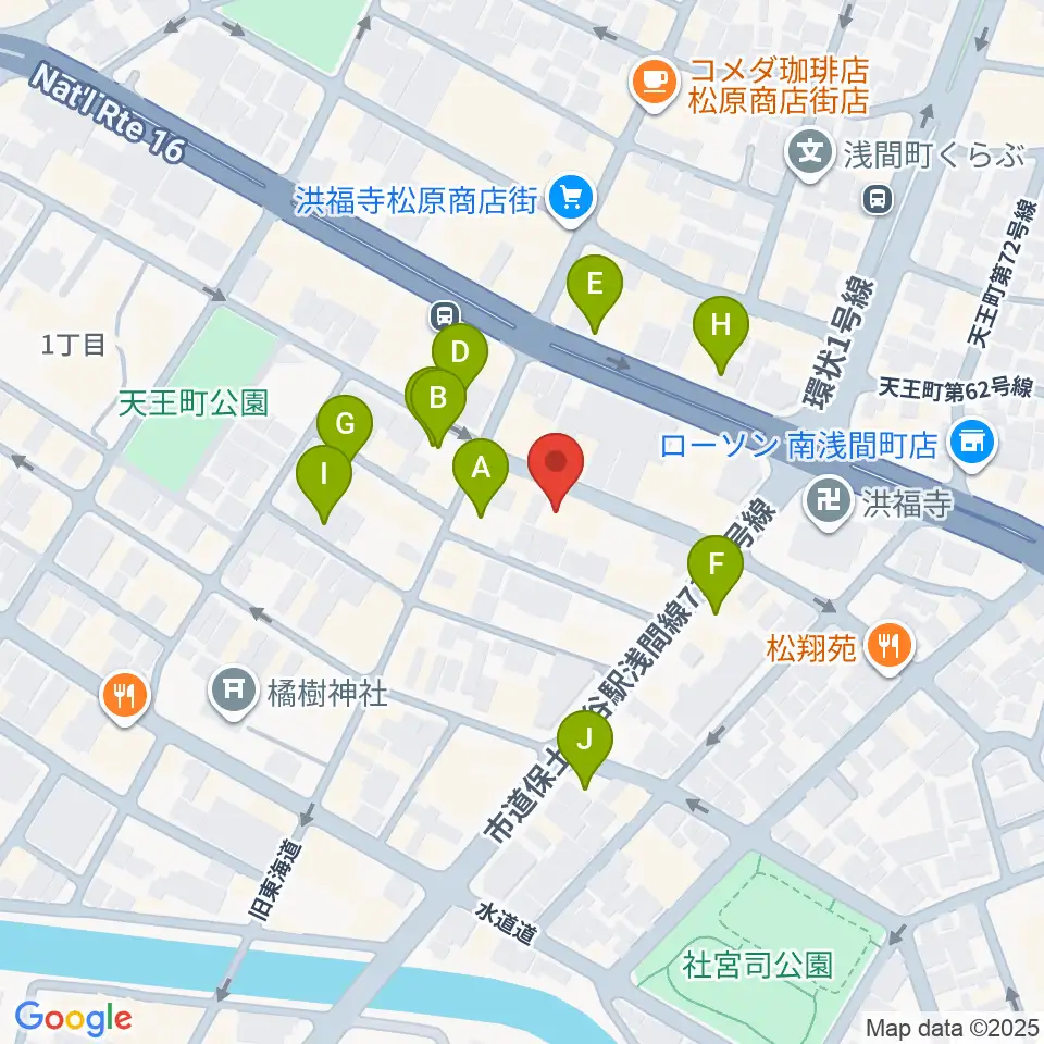 天王町スタジオオリーブ周辺の駐車場・コインパーキング一覧地図