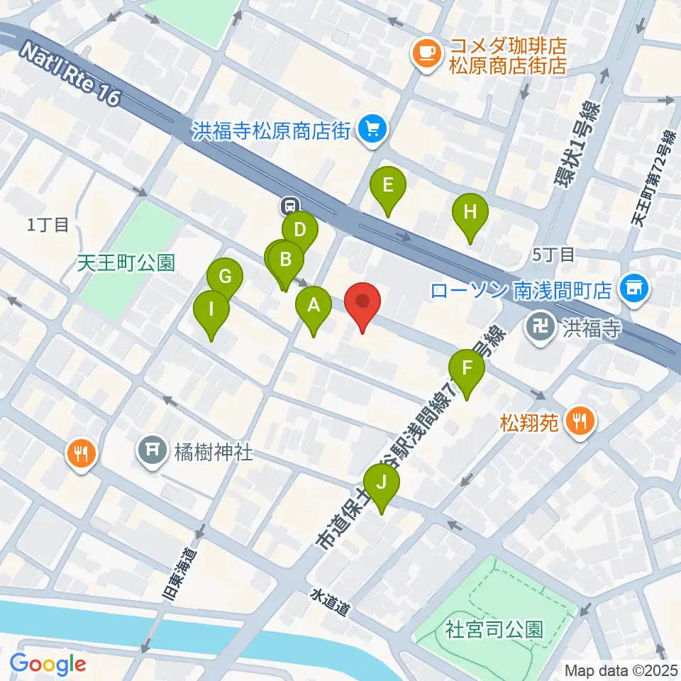 天王町スタジオオリーブ周辺の駐車場・コインパーキング一覧地図