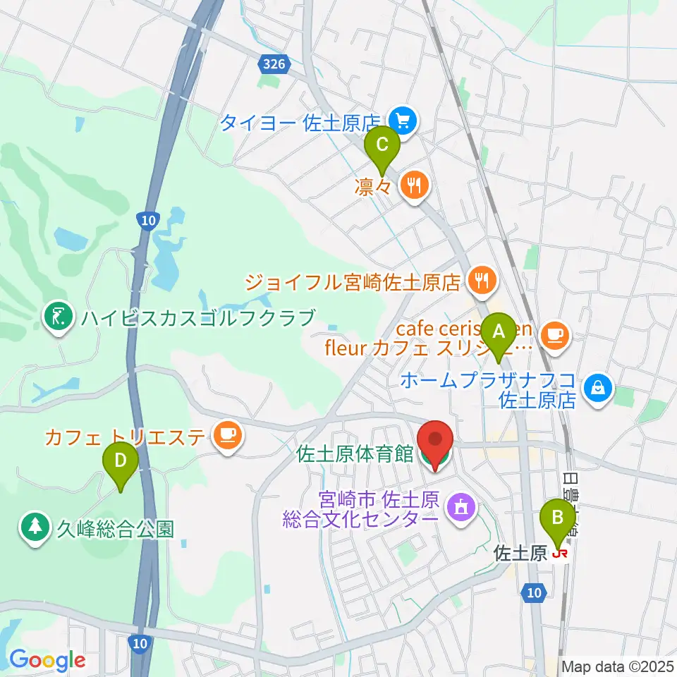 宮崎市佐土原体育館周辺の駐車場・コインパーキング一覧地図