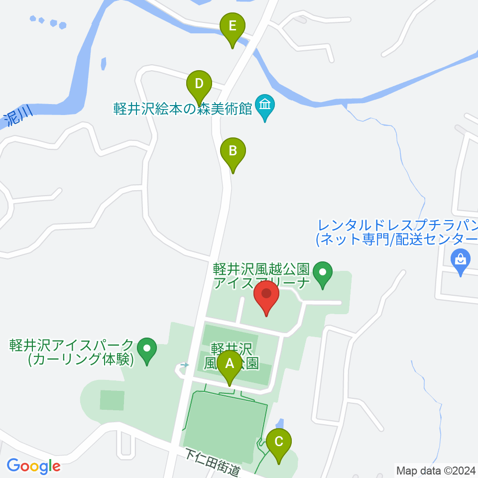 風越公園総合体育館周辺の駐車場・コインパーキング一覧地図