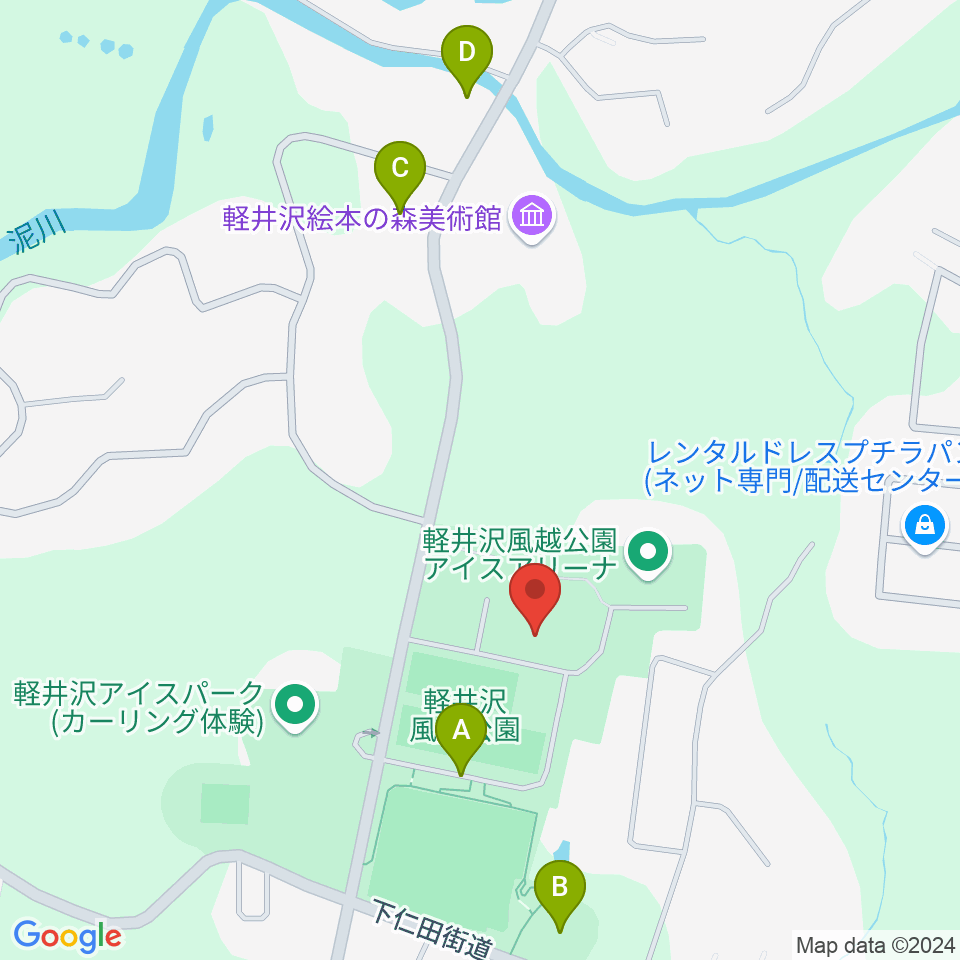 風越公園総合体育館周辺の駐車場・コインパーキング一覧地図