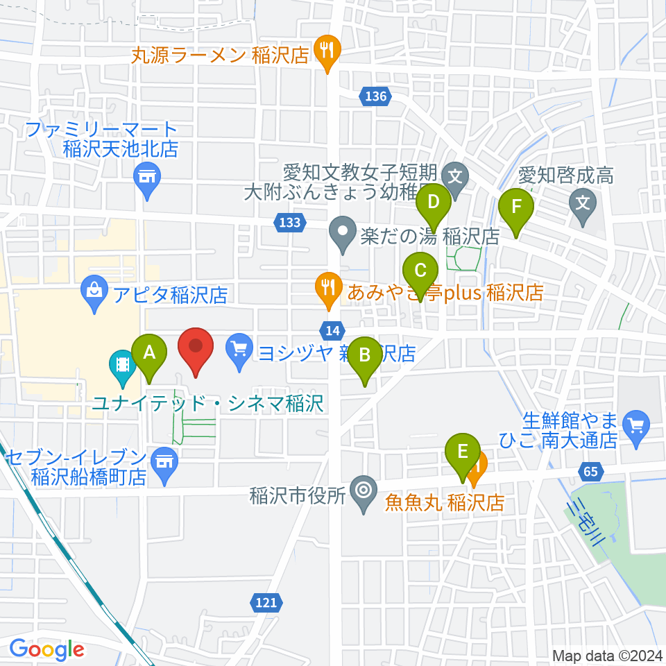 尾西信金いなざわアリーナ周辺の駐車場・コインパーキング一覧地図