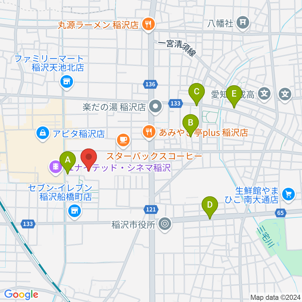 尾西信金いなざわアリーナ周辺の駐車場・コインパーキング一覧地図