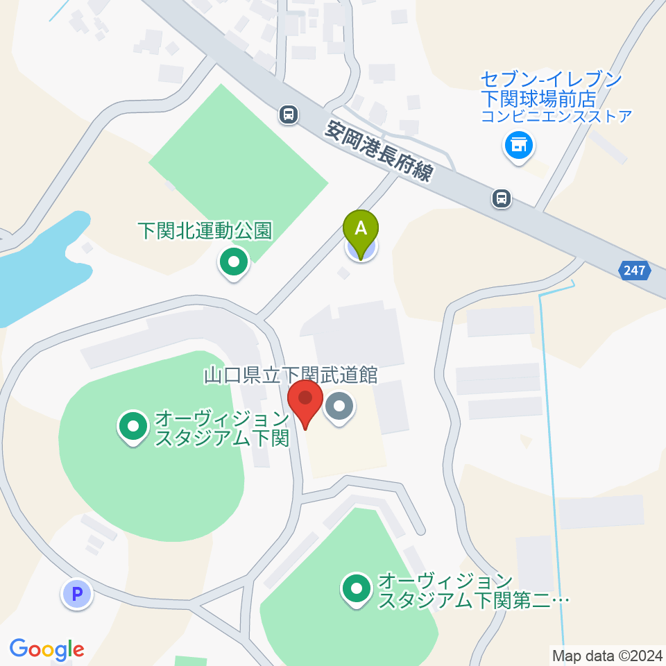 山口県立下関武道館周辺の駐車場・コインパーキング一覧地図