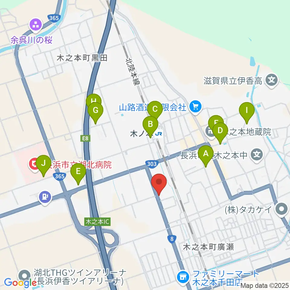 木之本スティックホール周辺の駐車場・コインパーキング一覧地図