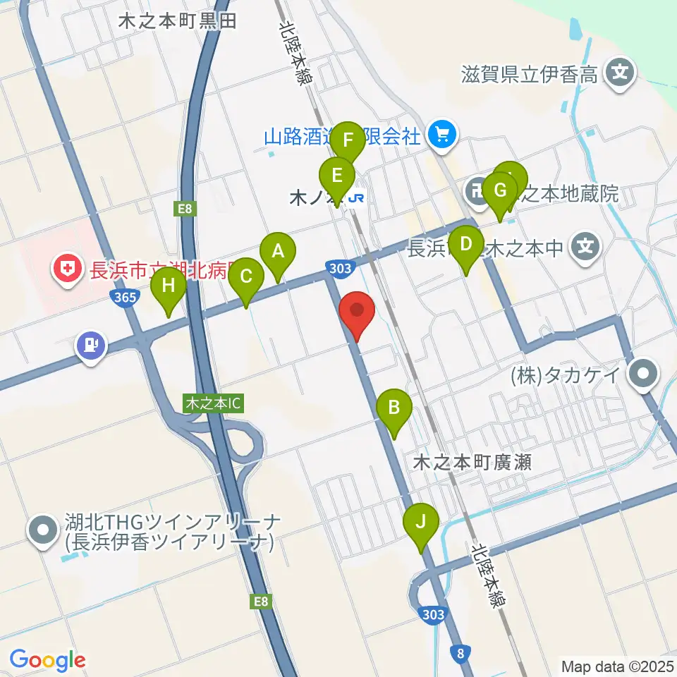 木之本スティックホール周辺の駐車場・コインパーキング一覧地図