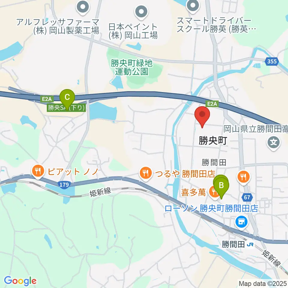 勝央文化ホール周辺の駐車場・コインパーキング一覧地図
