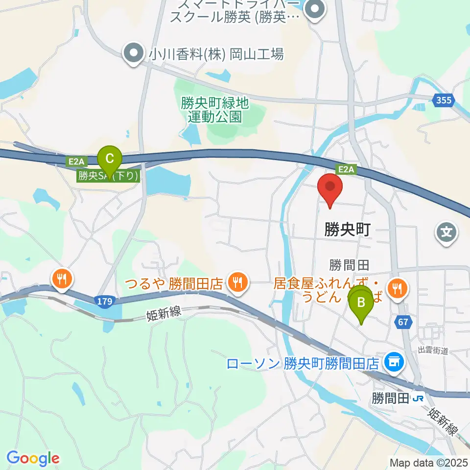 勝央文化ホール周辺の駐車場・コインパーキング一覧地図