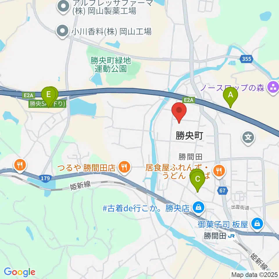 勝央文化ホール周辺の駐車場・コインパーキング一覧地図