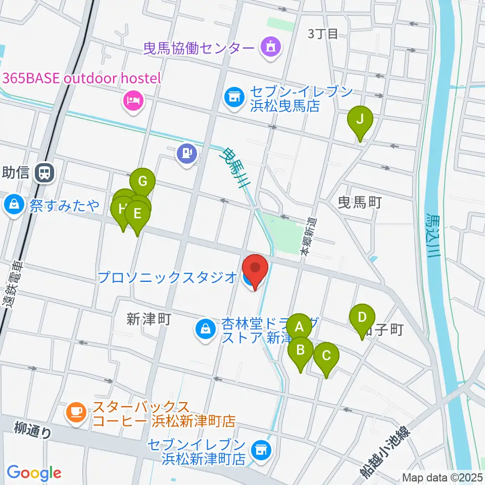 新津プロソニックスタジオ周辺の駐車場・コインパーキング一覧地図
