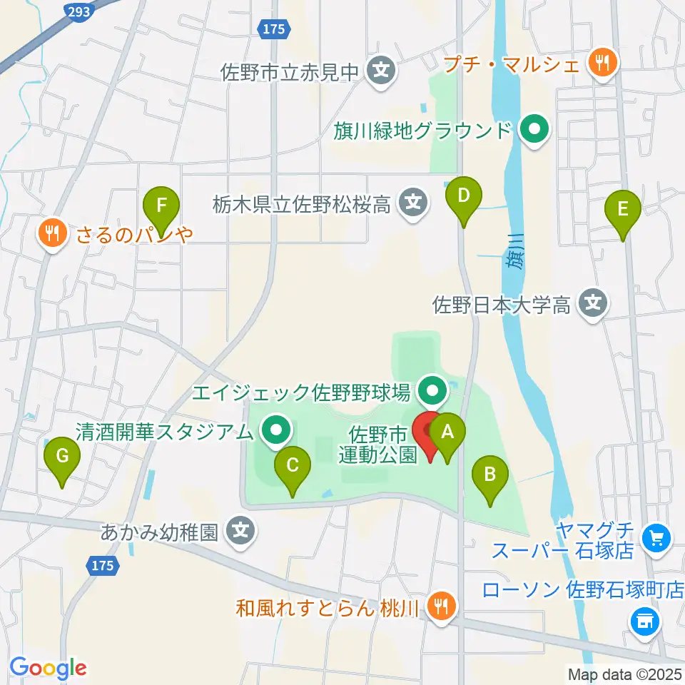花・花薬局さの体育館周辺の駐車場・コインパーキング一覧地図
