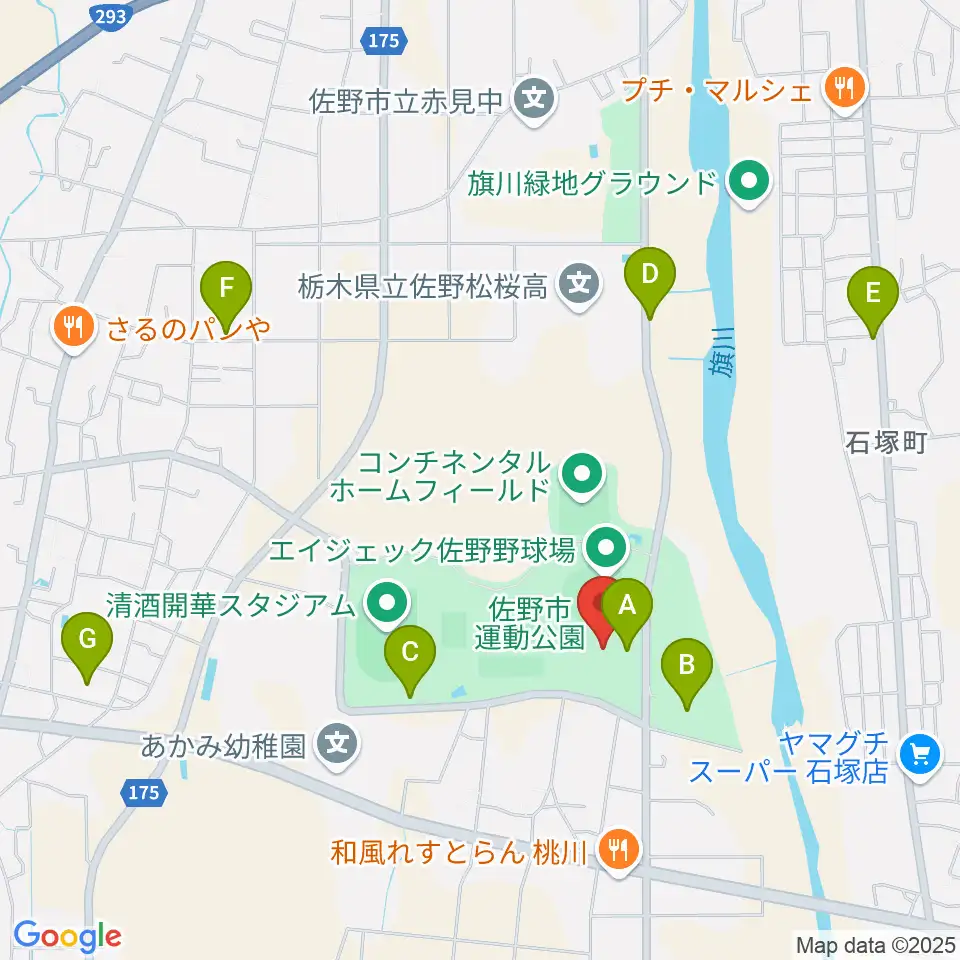 花・花薬局さの体育館周辺の駐車場・コインパーキング一覧地図