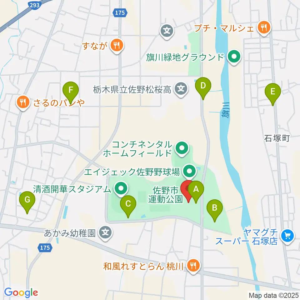 花・花薬局さの体育館周辺の駐車場・コインパーキング一覧地図
