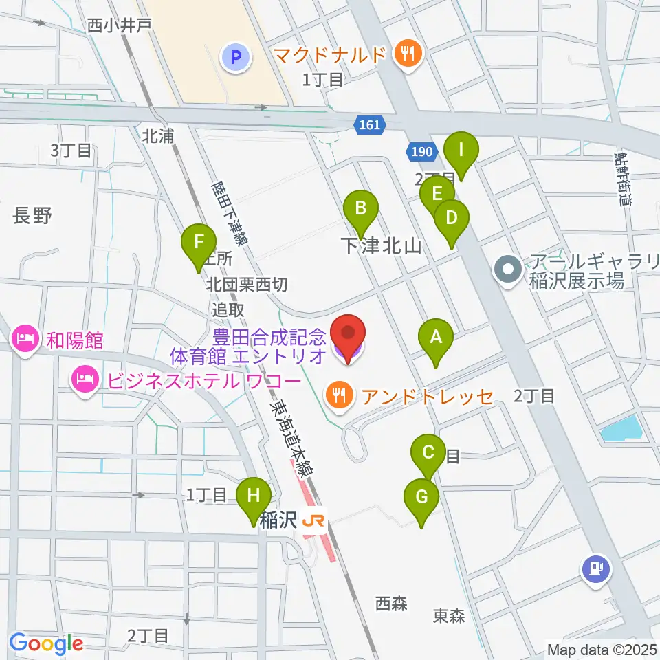 豊田合成記念体育館エントリオ周辺の駐車場・コインパーキング一覧地図