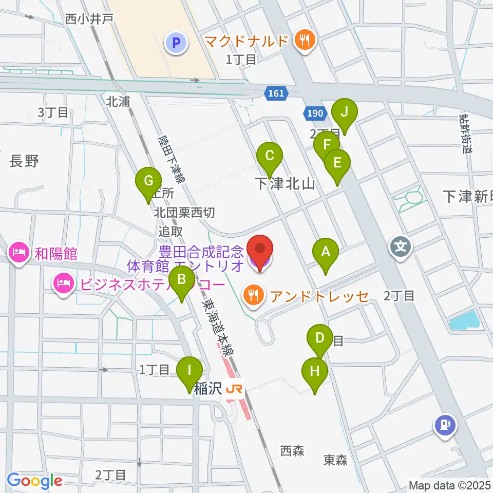 豊田合成記念体育館エントリオ周辺の駐車場・コインパーキング一覧地図