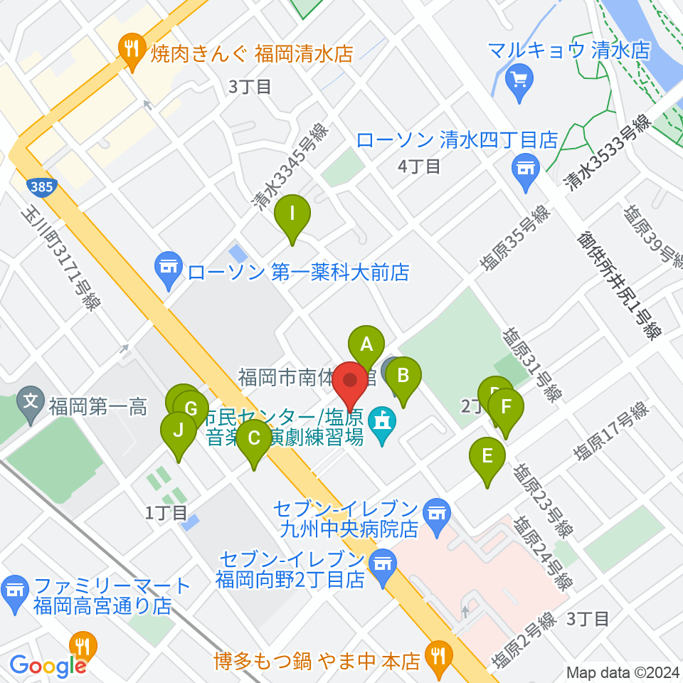 塩原音楽・演劇練習場周辺の駐車場・コインパーキング一覧地図