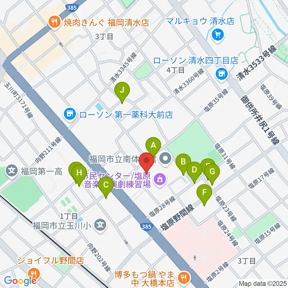 塩原音楽・演劇練習場周辺の駐車場・コインパーキング一覧地図