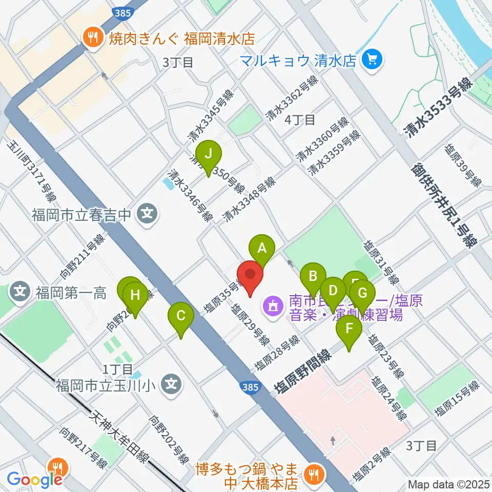 塩原音楽・演劇練習場周辺の駐車場・コインパーキング一覧地図