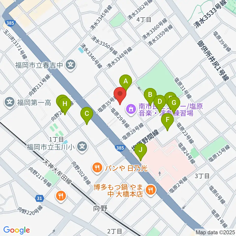 塩原音楽・演劇練習場周辺の駐車場・コインパーキング一覧地図