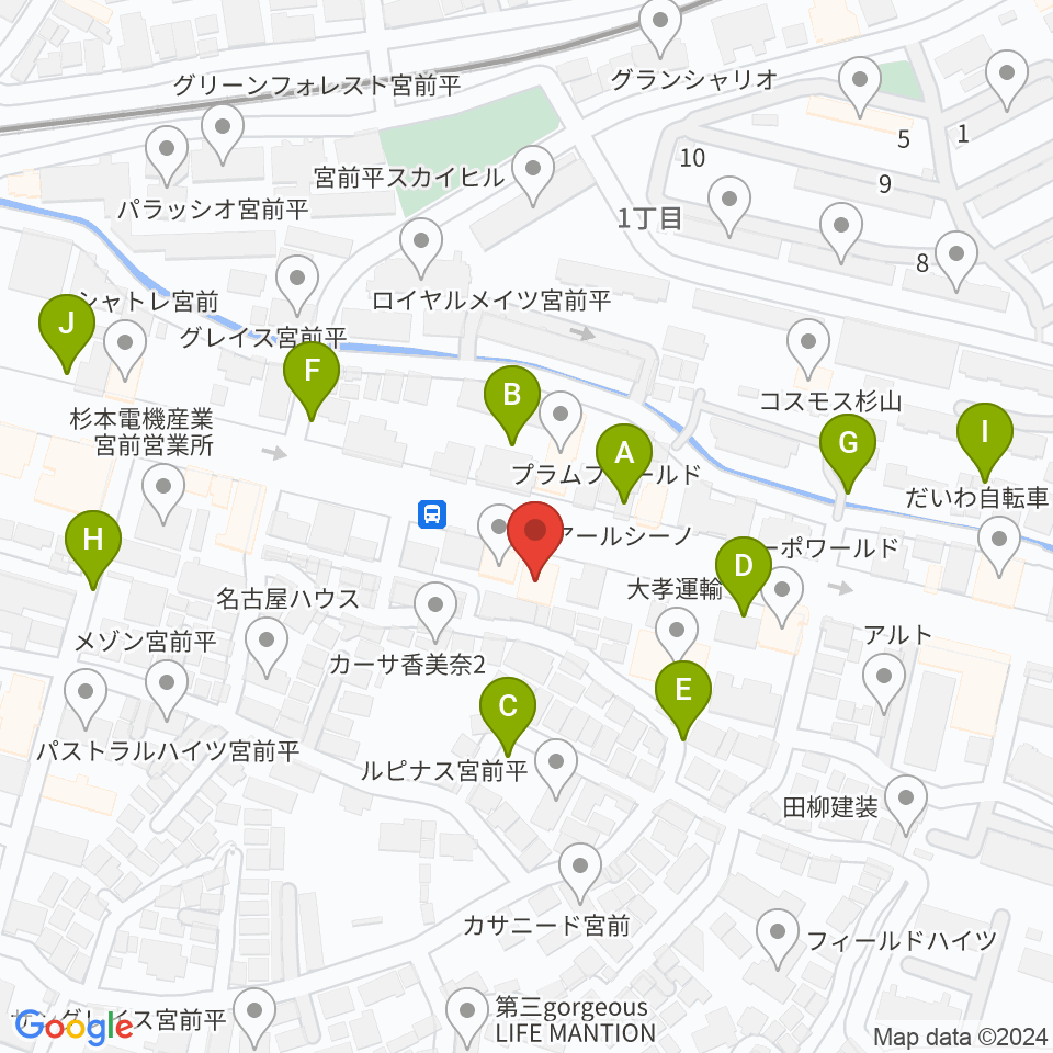クラウドナインスタジオ 宮前平店周辺の駐車場・コインパーキング一覧地図