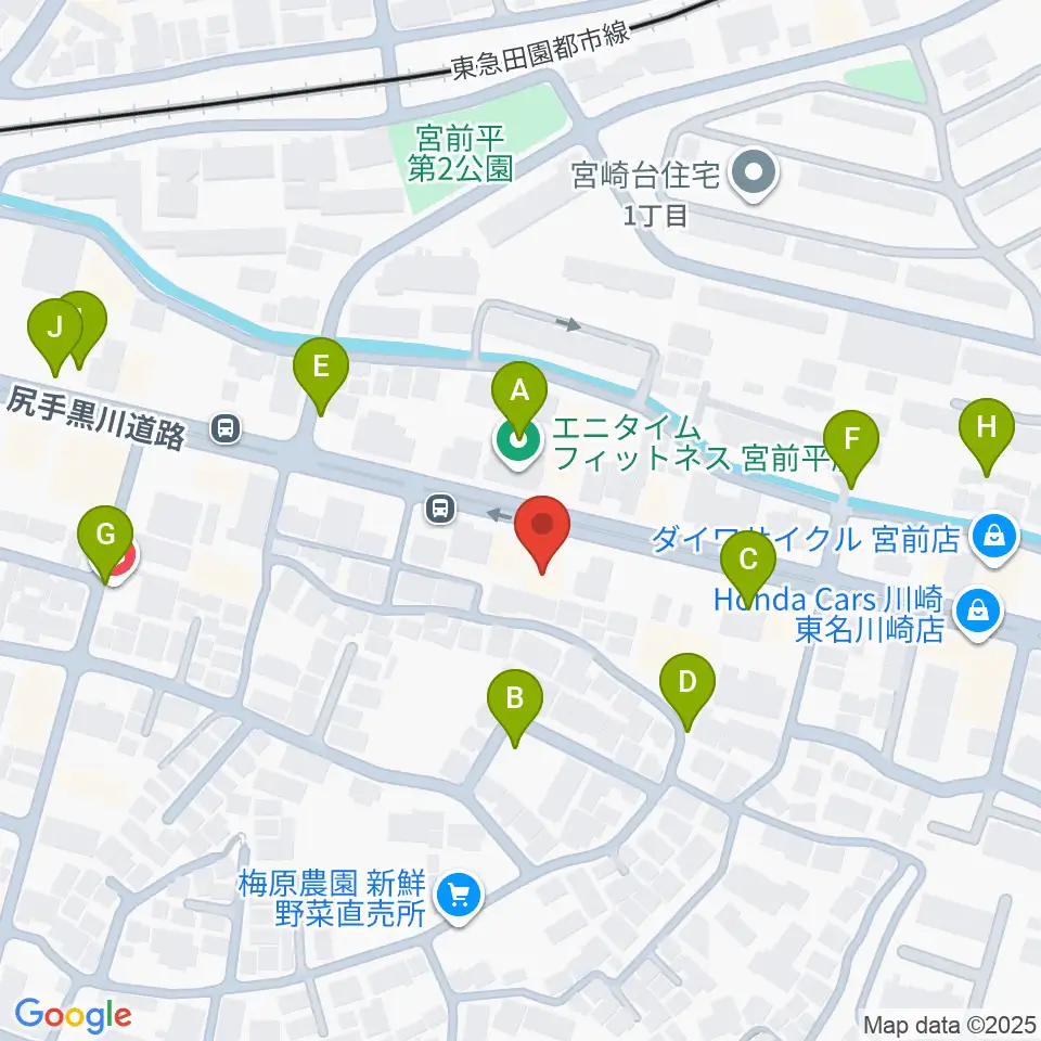クラウドナインスタジオ 宮前平店周辺の駐車場・コインパーキング一覧地図