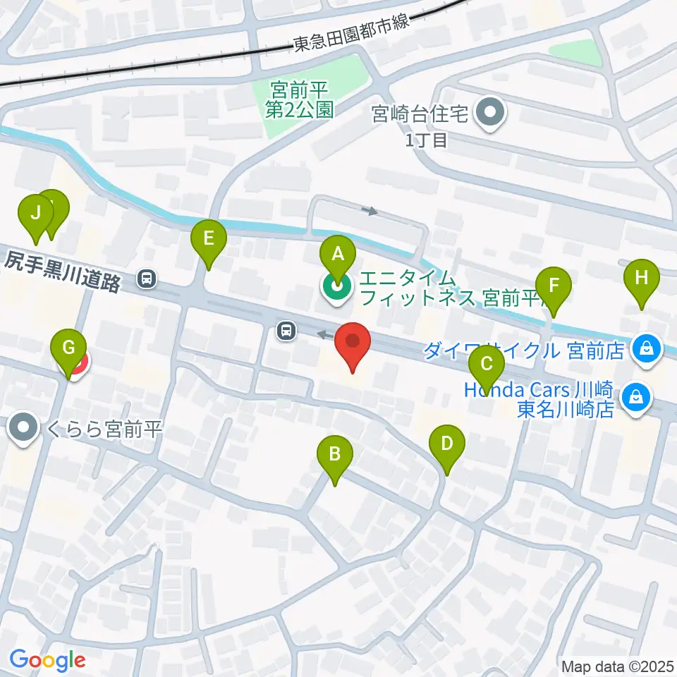 クラウドナインスタジオ 宮前平店周辺の駐車場・コインパーキング一覧地図