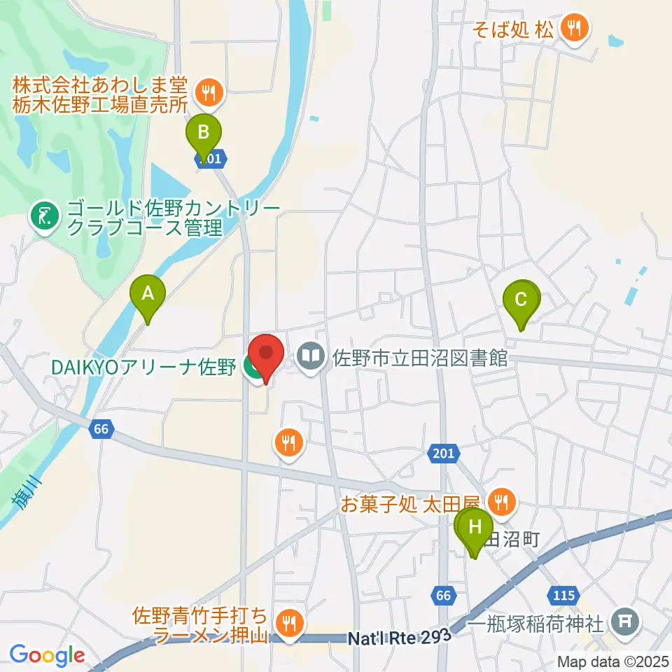 DAIKYOアリーナ佐野周辺の駐車場・コインパーキング一覧地図