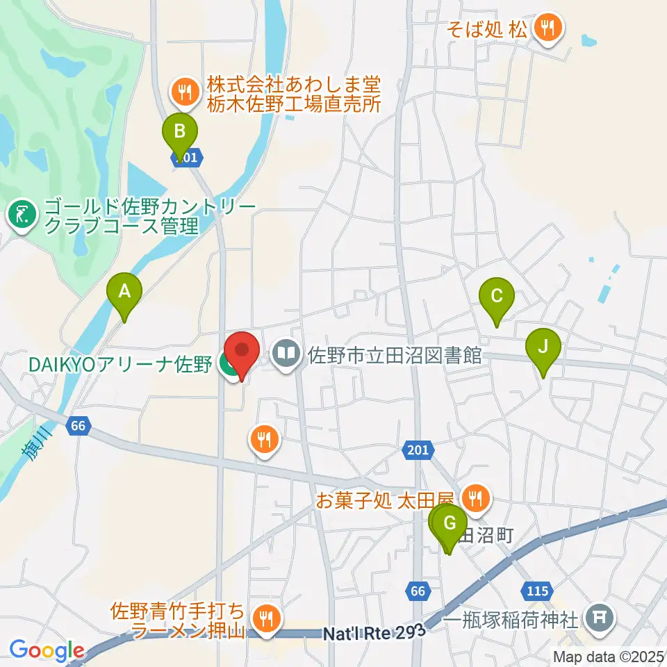 DAIKYOアリーナ佐野周辺の駐車場・コインパーキング一覧地図