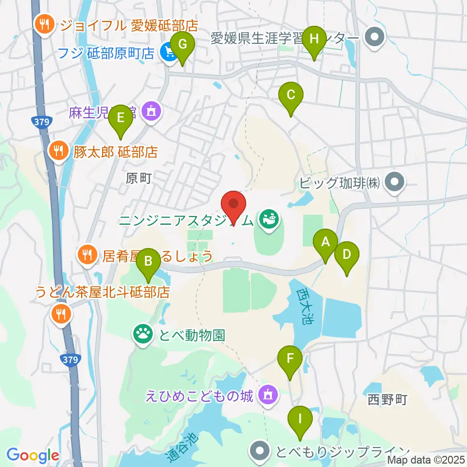 愛媛県総合運動公園体育館周辺の駐車場・コインパーキング一覧地図