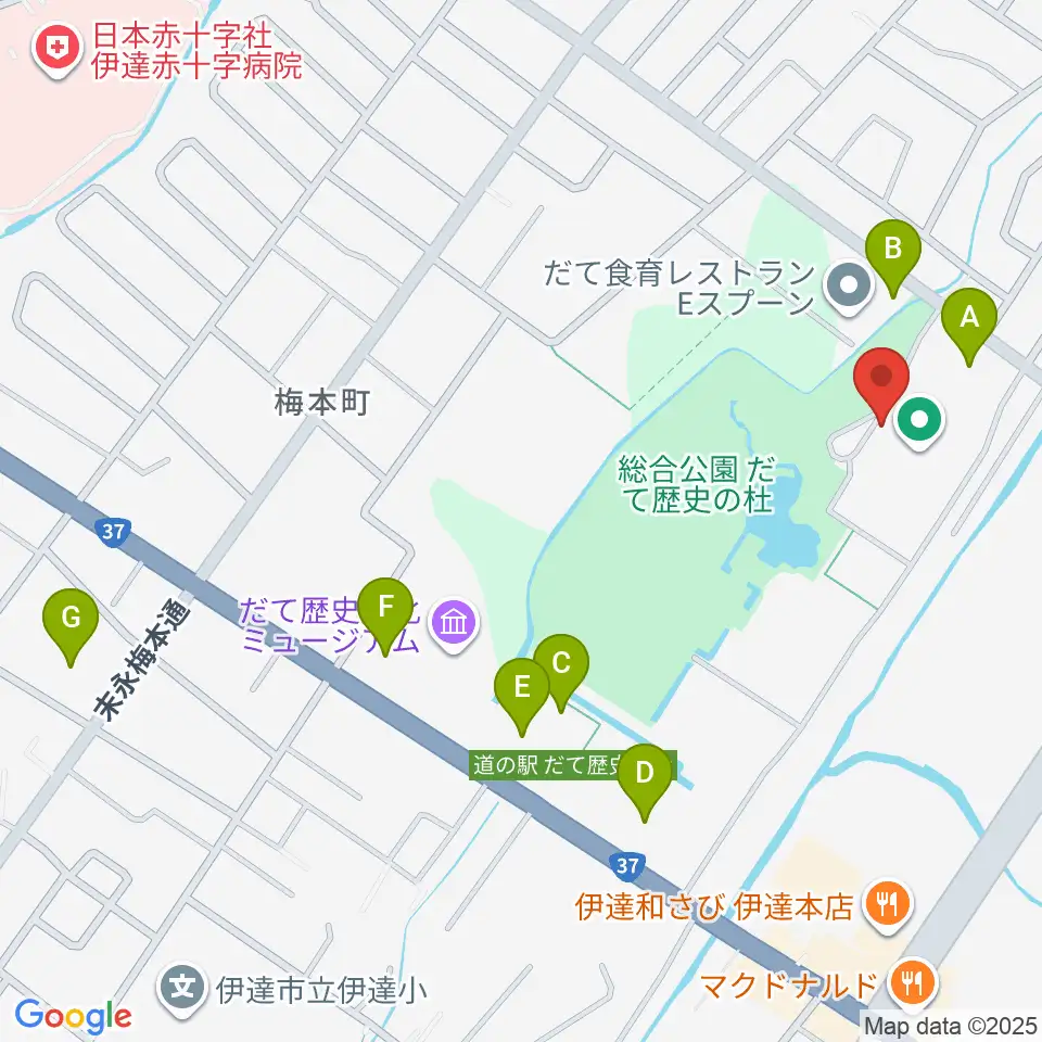 伊達市総合体育館あかつき周辺の駐車場・コインパーキング一覧地図