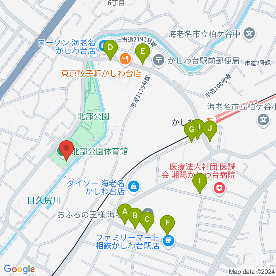 海老名市北部公園体育館周辺の駐車場・コインパーキング一覧地図