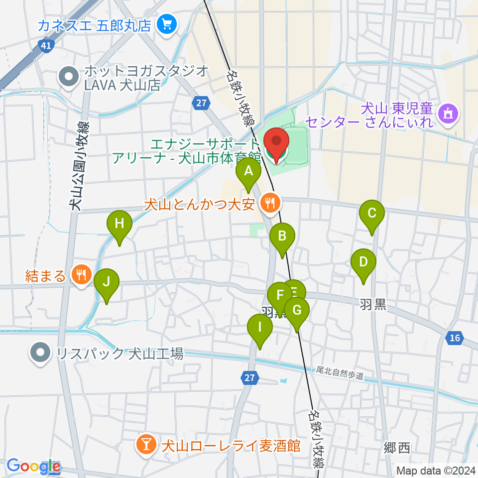 エナジーサポートアリーナ周辺の駐車場・コインパーキング一覧地図