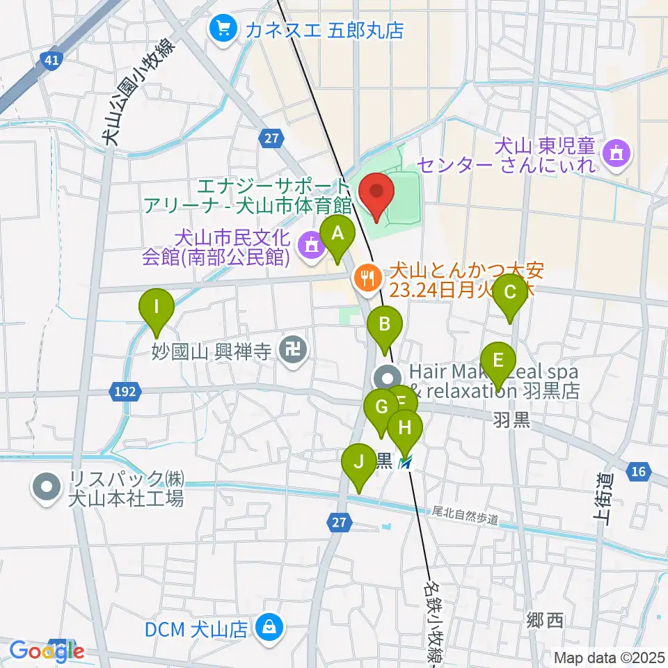 エナジーサポートアリーナ周辺の駐車場・コインパーキング一覧地図