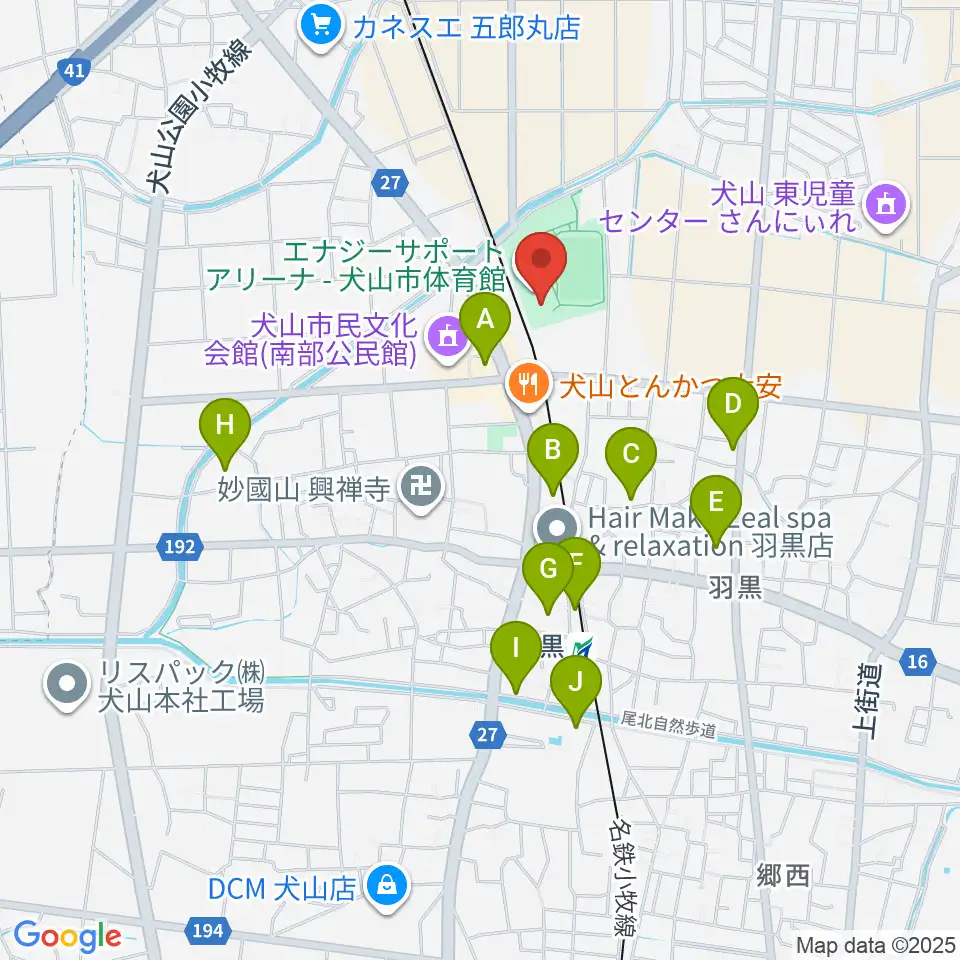 エナジーサポートアリーナ周辺の駐車場・コインパーキング一覧地図