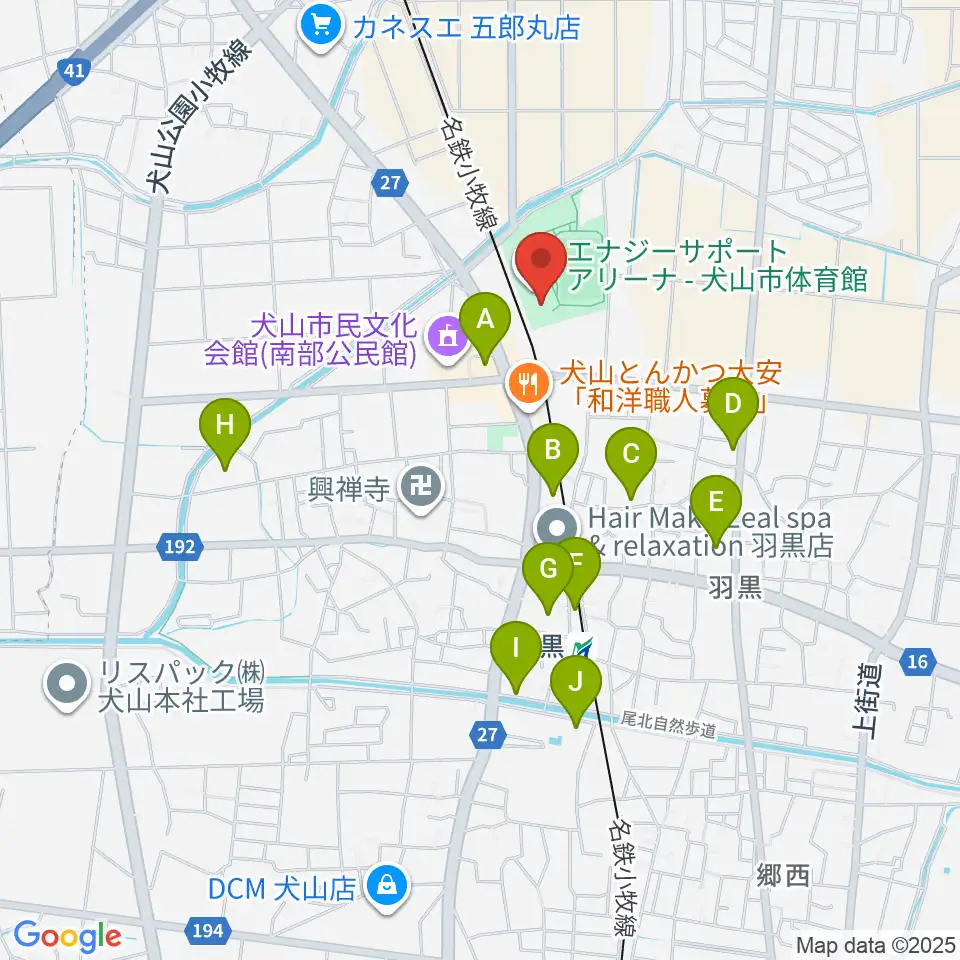 エナジーサポートアリーナ周辺の駐車場・コインパーキング一覧地図